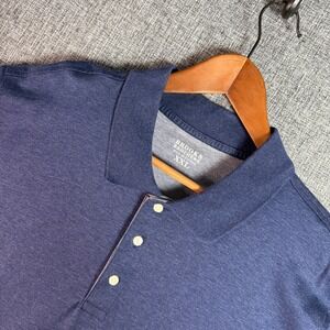 Men Brooks Brothers Polo Shirt XXL Blue Heathered Short Sleeve Cotton Logo